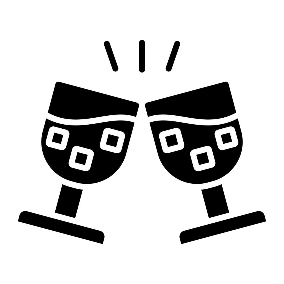 Champagne Glass Glyph Icon vector