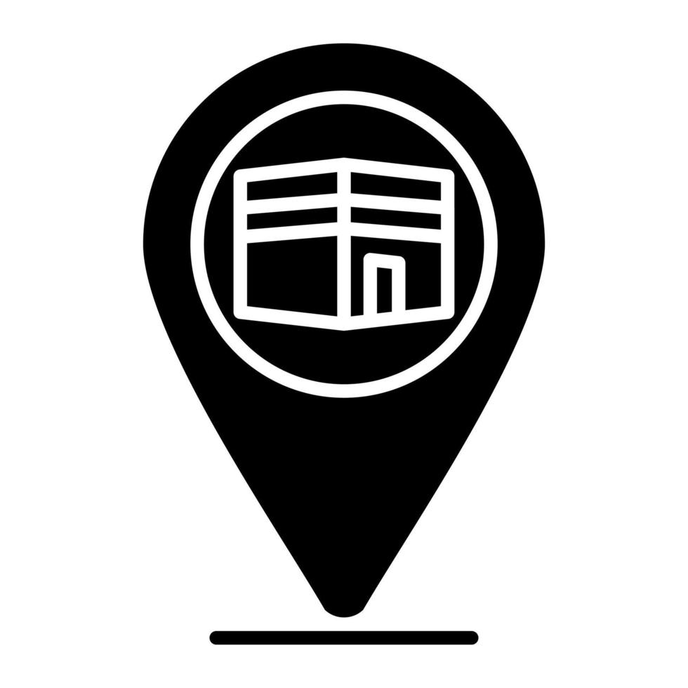 Qibla Direction Glyph Icon vector