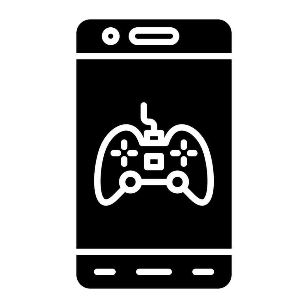 Mobile Game Glyph Icon vector