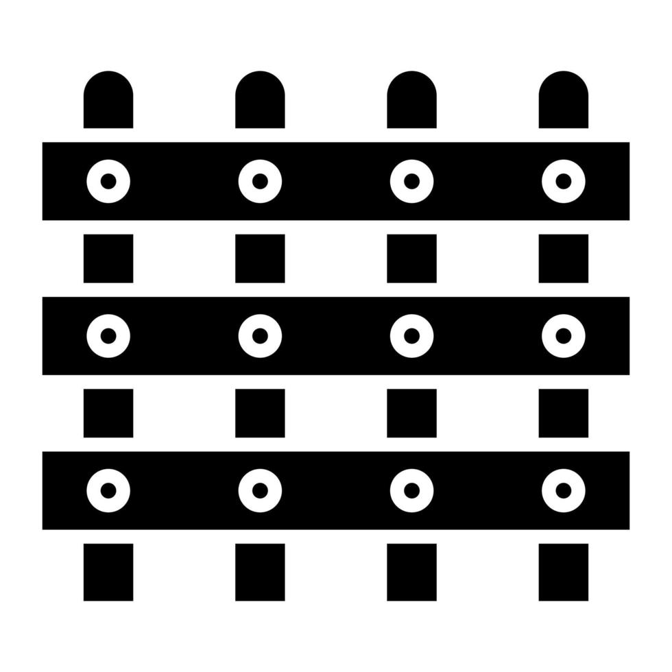 Fence Glyph Icon vector