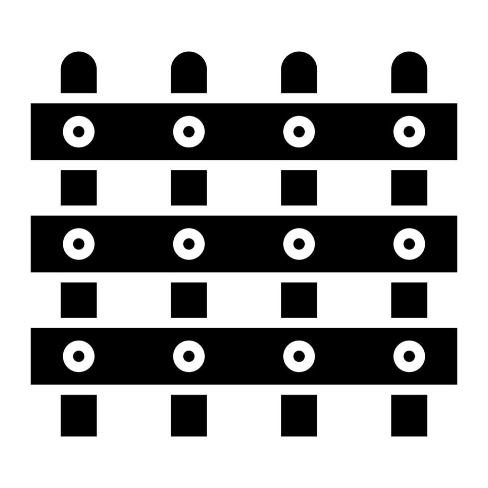 Fence Glyph Icon vector