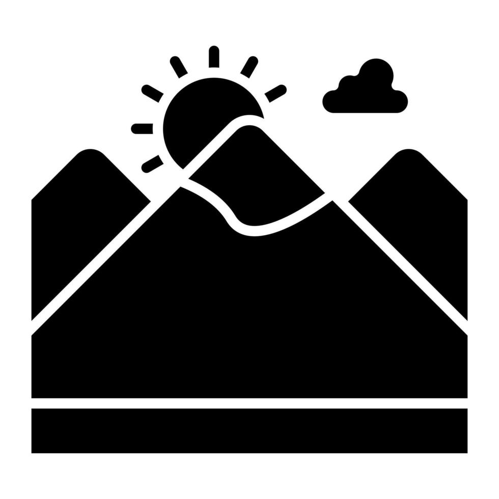 Hills Landscape Glyph Icon vector