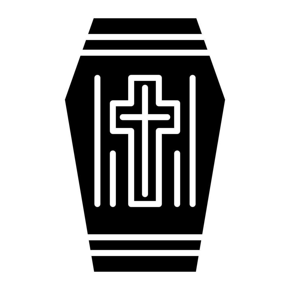 Coffin Glyph Icon vector