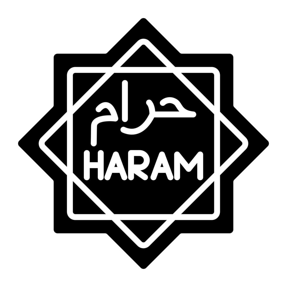 Haram Glyph Icon vector