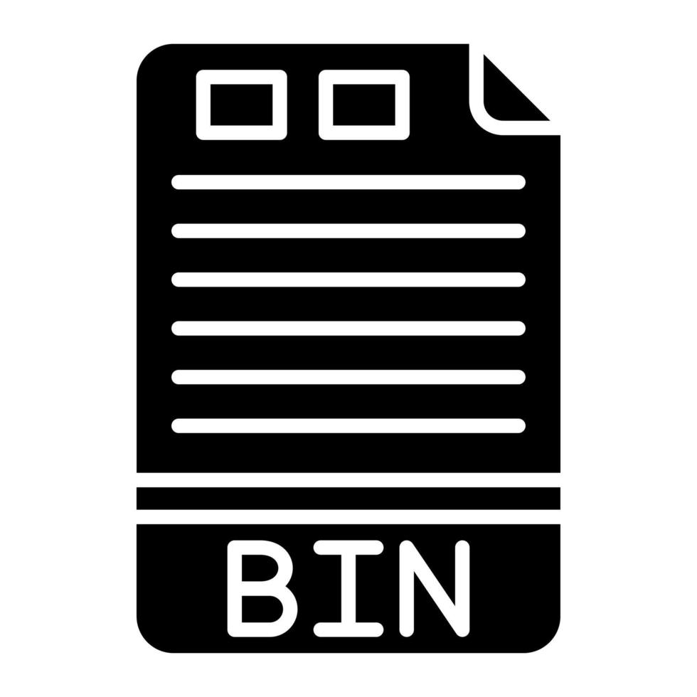 BIN Glyph Icon vector