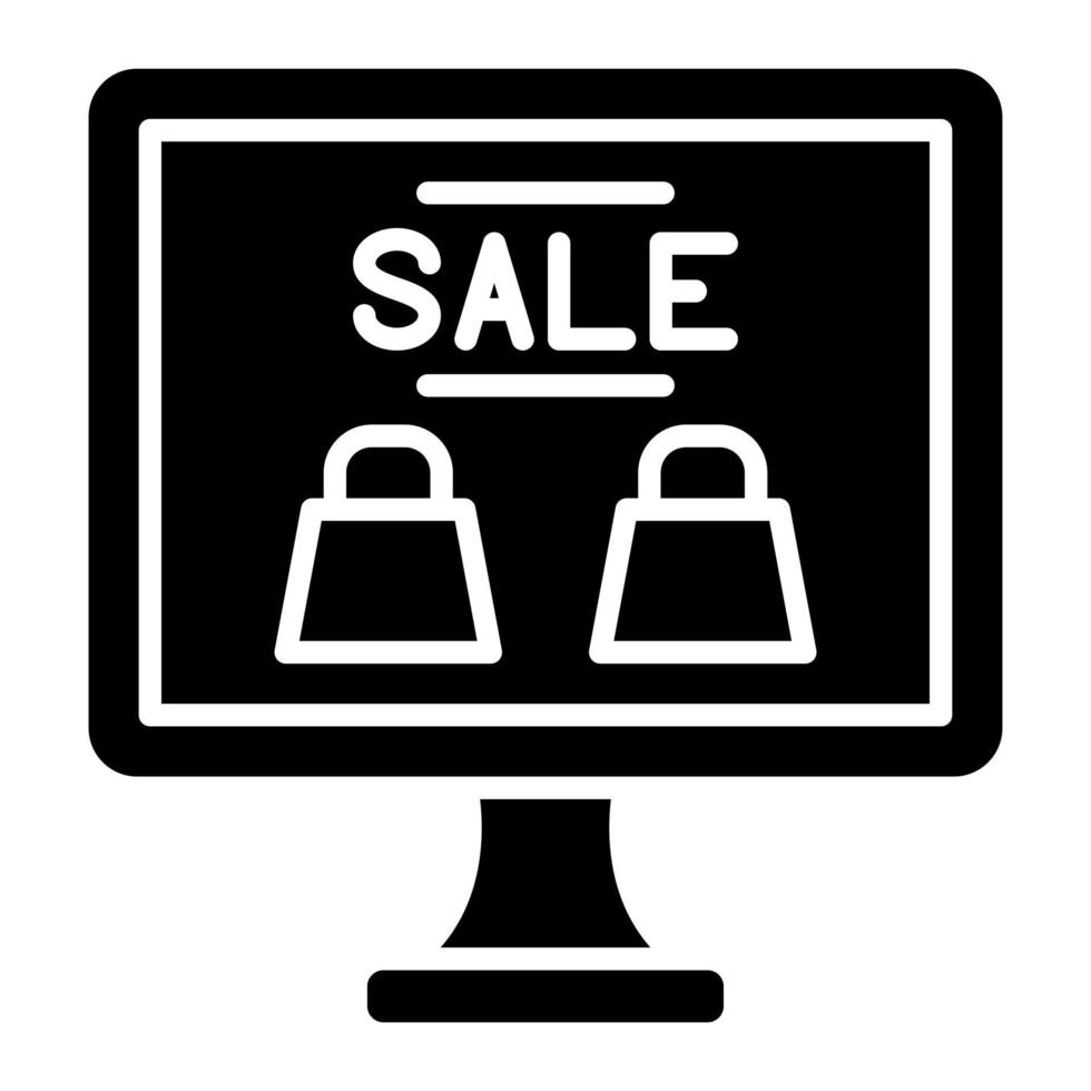 Online Sale Glyph Icon vector