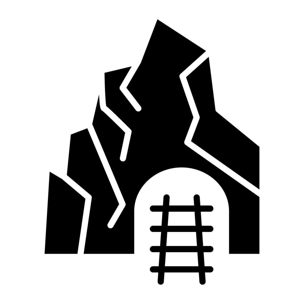 Desert Mine Glyph Icon vector