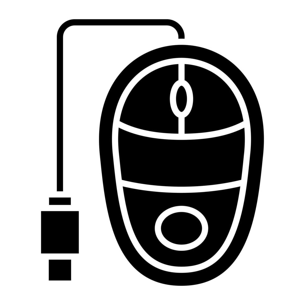 Computer Mouse Glyph Icon vector
