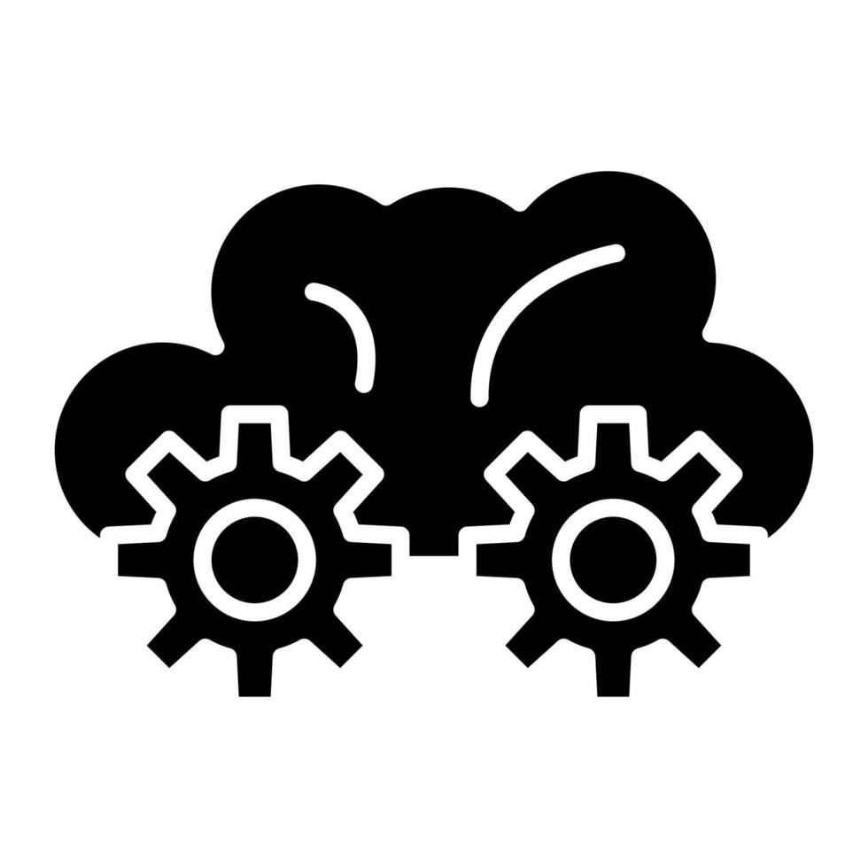 Cloud Settings Glyph Icon vector