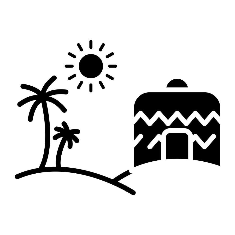 Desert House Glyph Icon vector