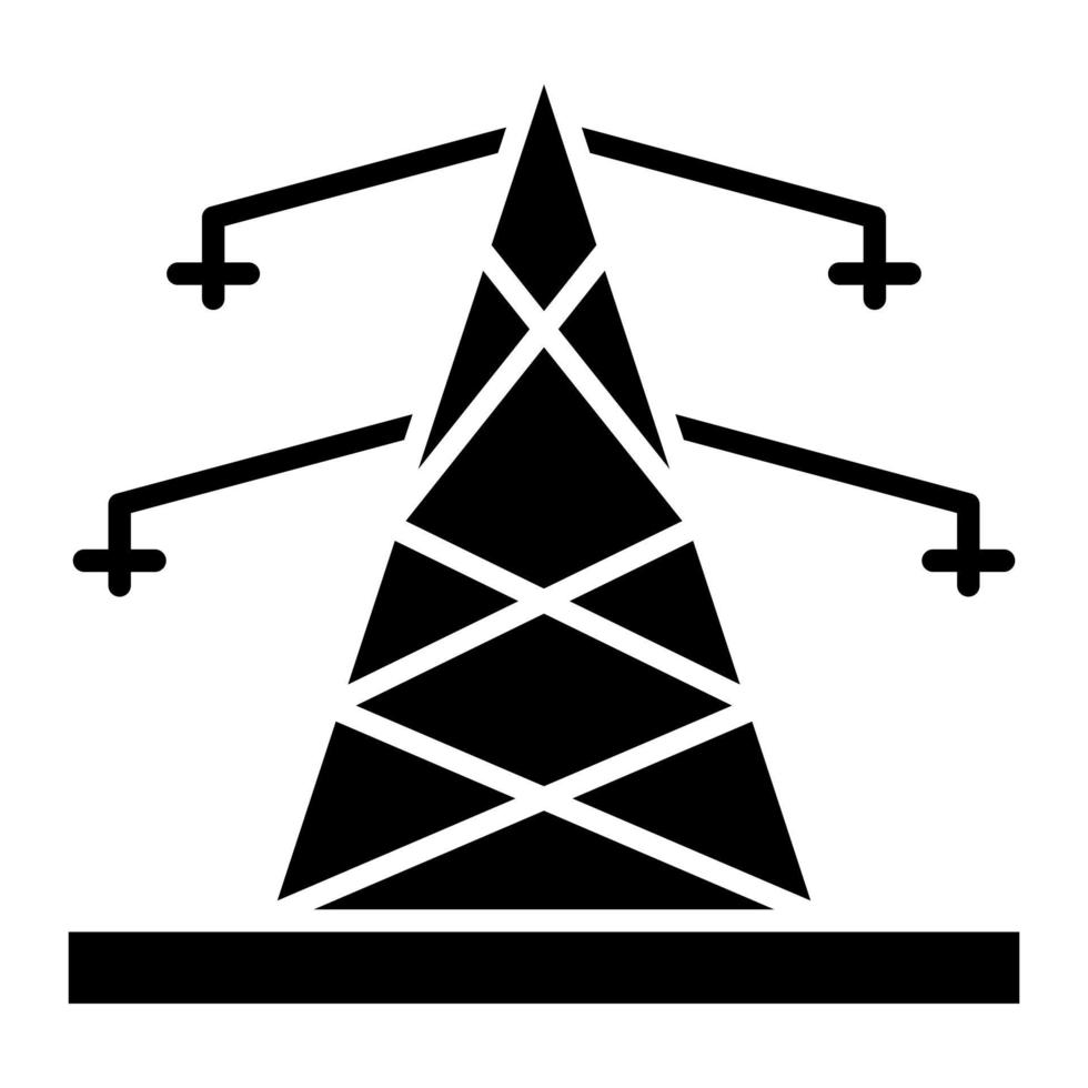 icono de glifo de torre eléctrica vector