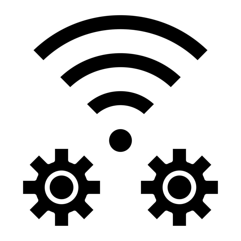 Smart Setting Glyph Icon vector