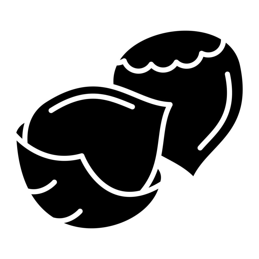 Hazelnut Glyph Icon vector