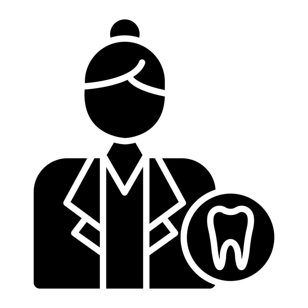 Female Dentist Glyph Icon vector