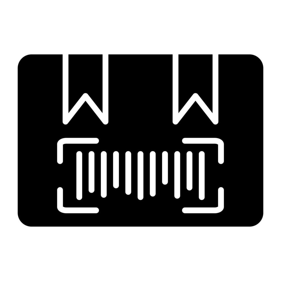 Package Barcode Glyph Icon vector