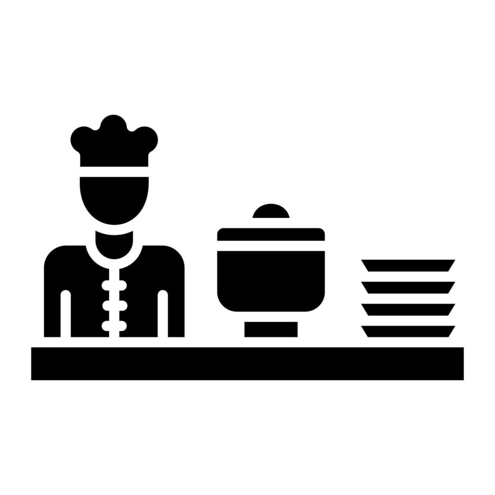 Caterer Glyph Icon vector