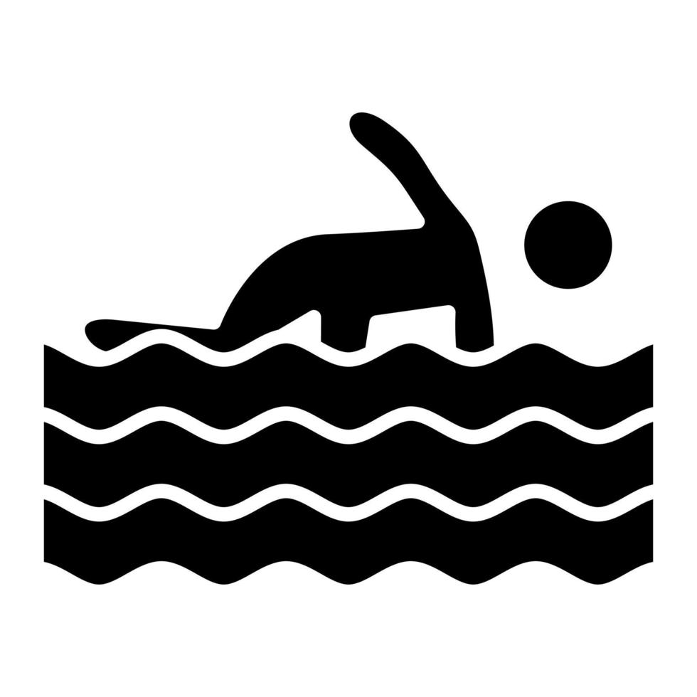 Person Swimming Glyph Icon vector