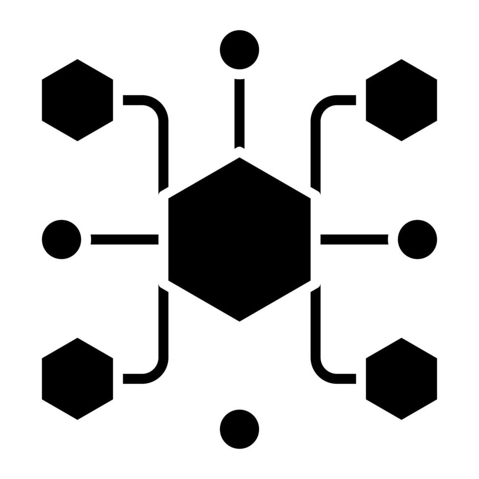 Molecules Glyph Icon vector