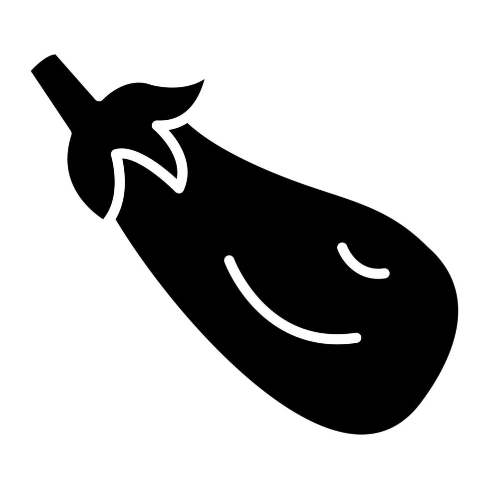 Eggplant Glyph Icon vector