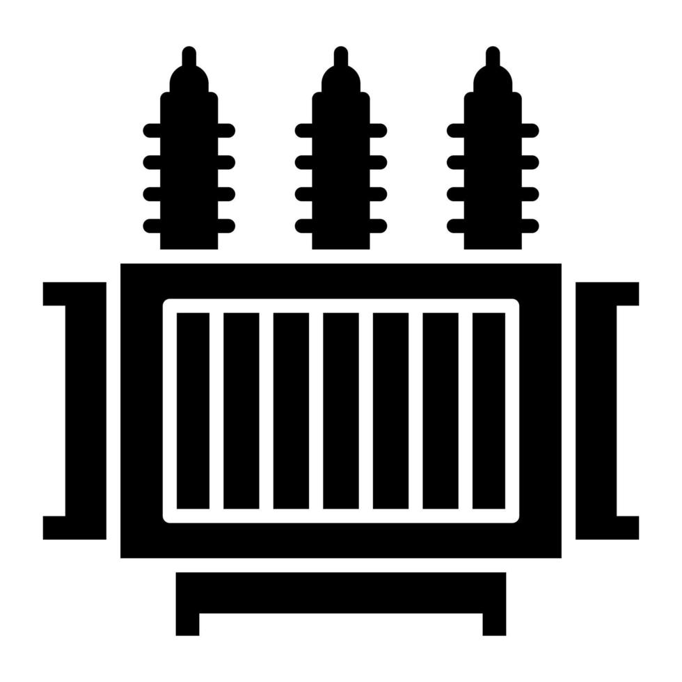 Power Transformer Glyph Icon vector