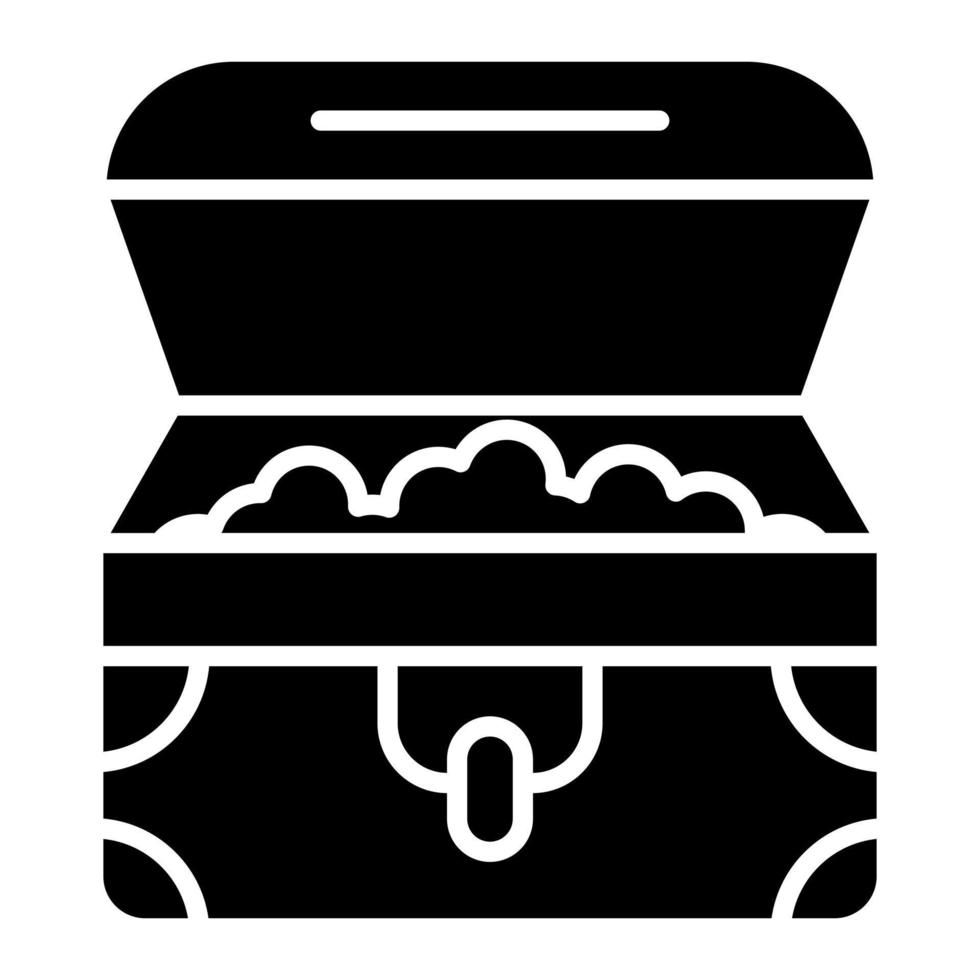 Treasure Chest Glyph Icon vector