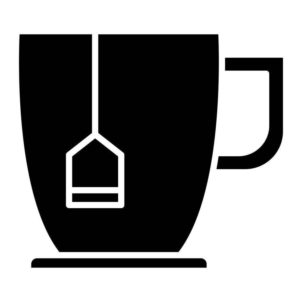 icono de glifo de infusión de té vector