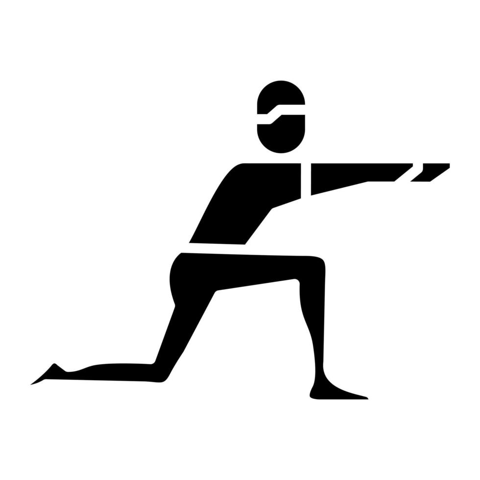 Low Lunge Right Glyph Icon vector