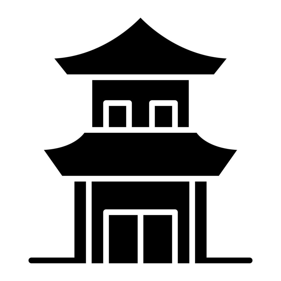 Chinese House Glyph Icon vector