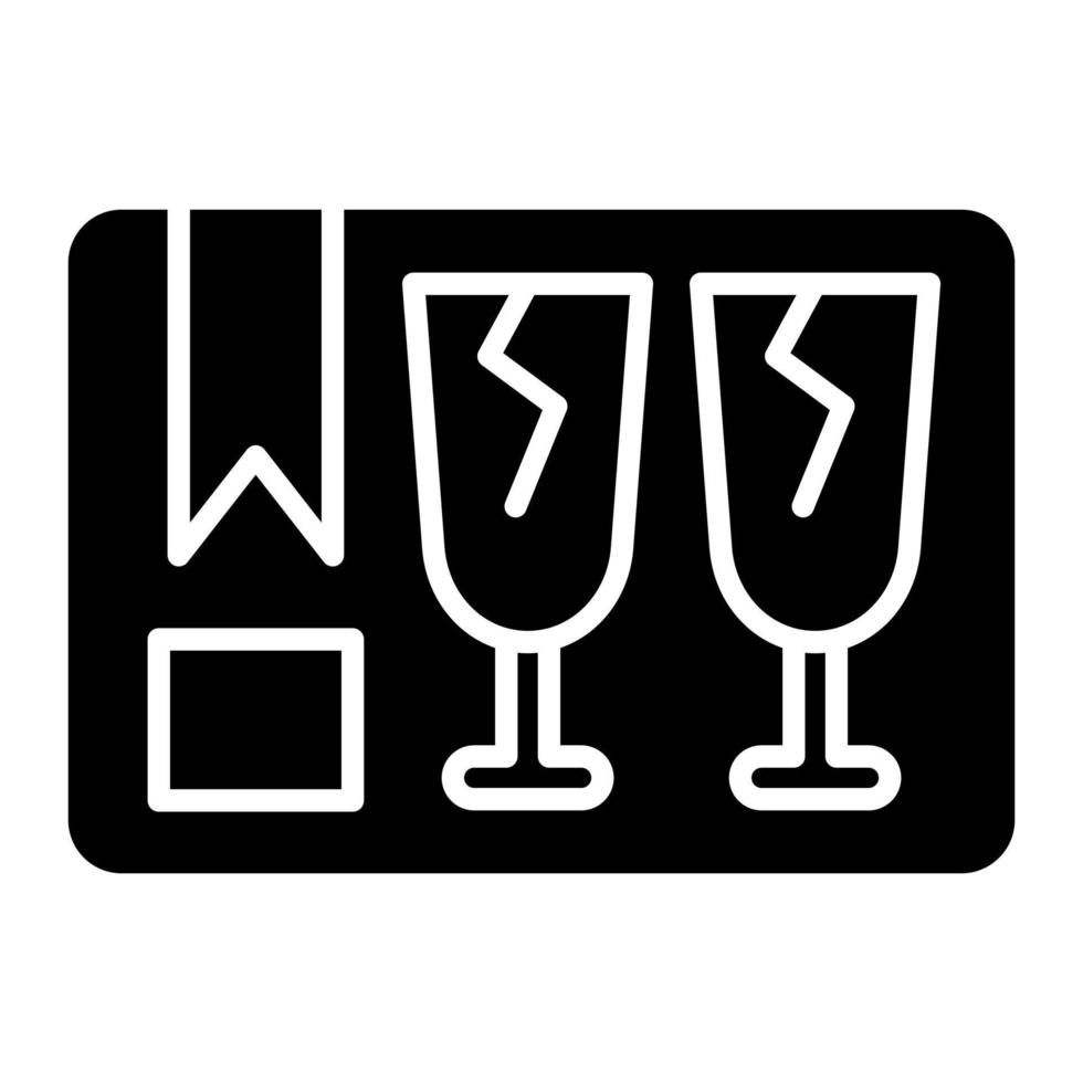 Fragile Glyph Icon vector