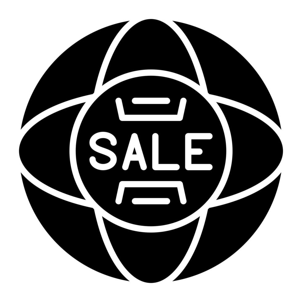 Worldwide Sale Glyph Icon vector