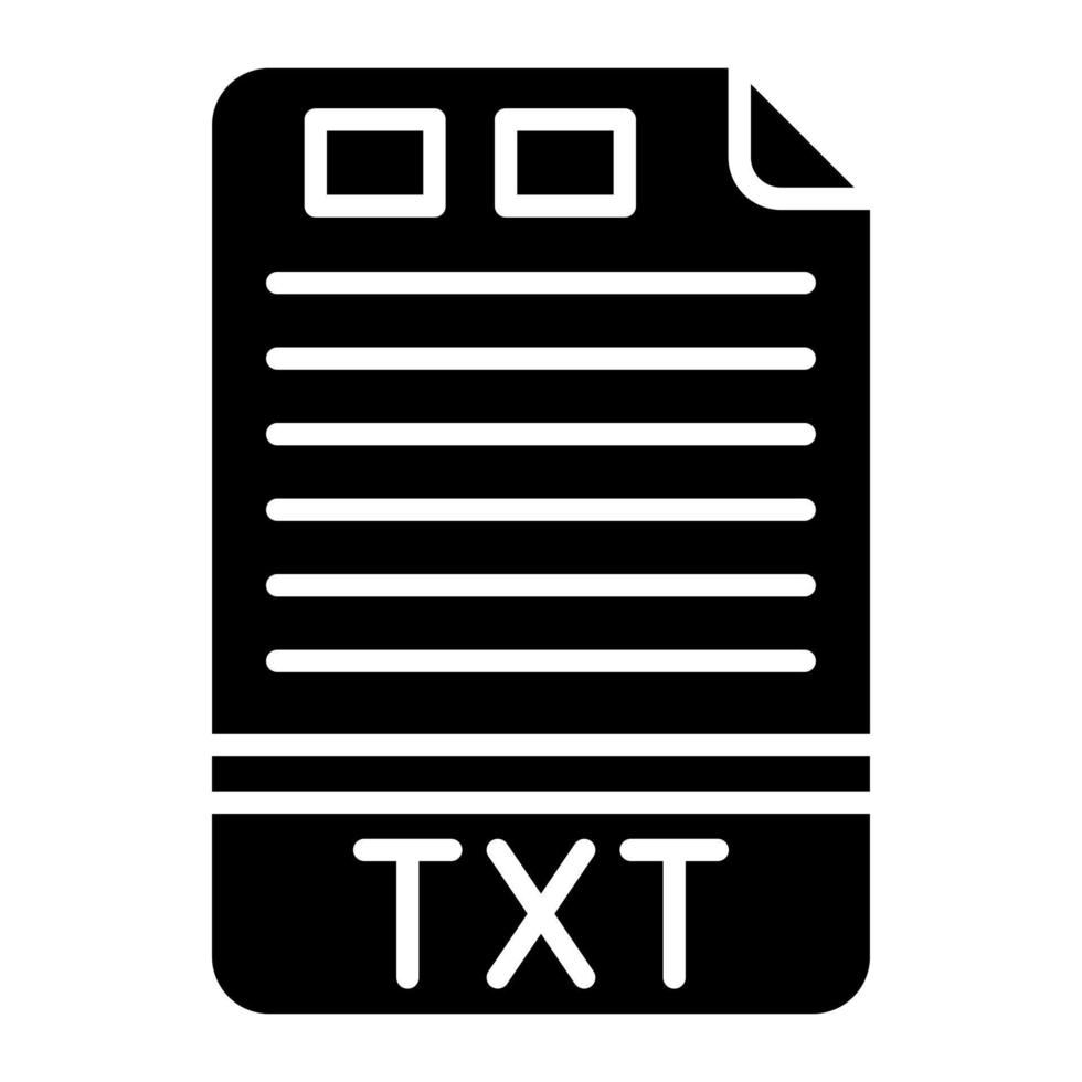 TXT Glyph Icon vector