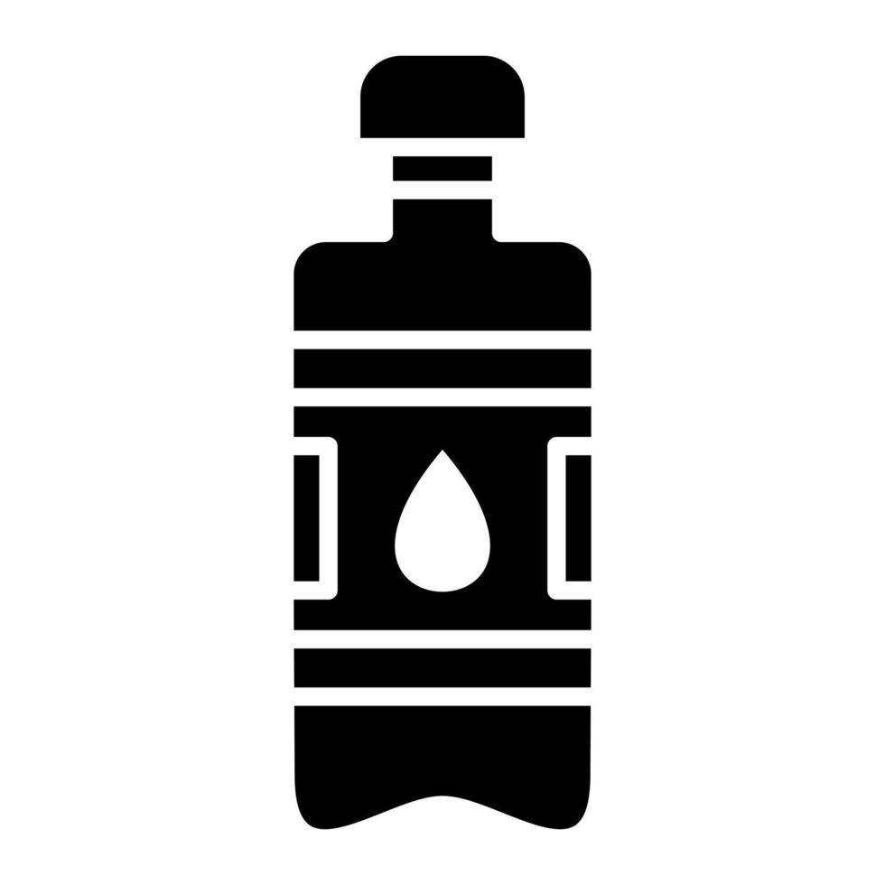 icono de glifo de botella de agua vector