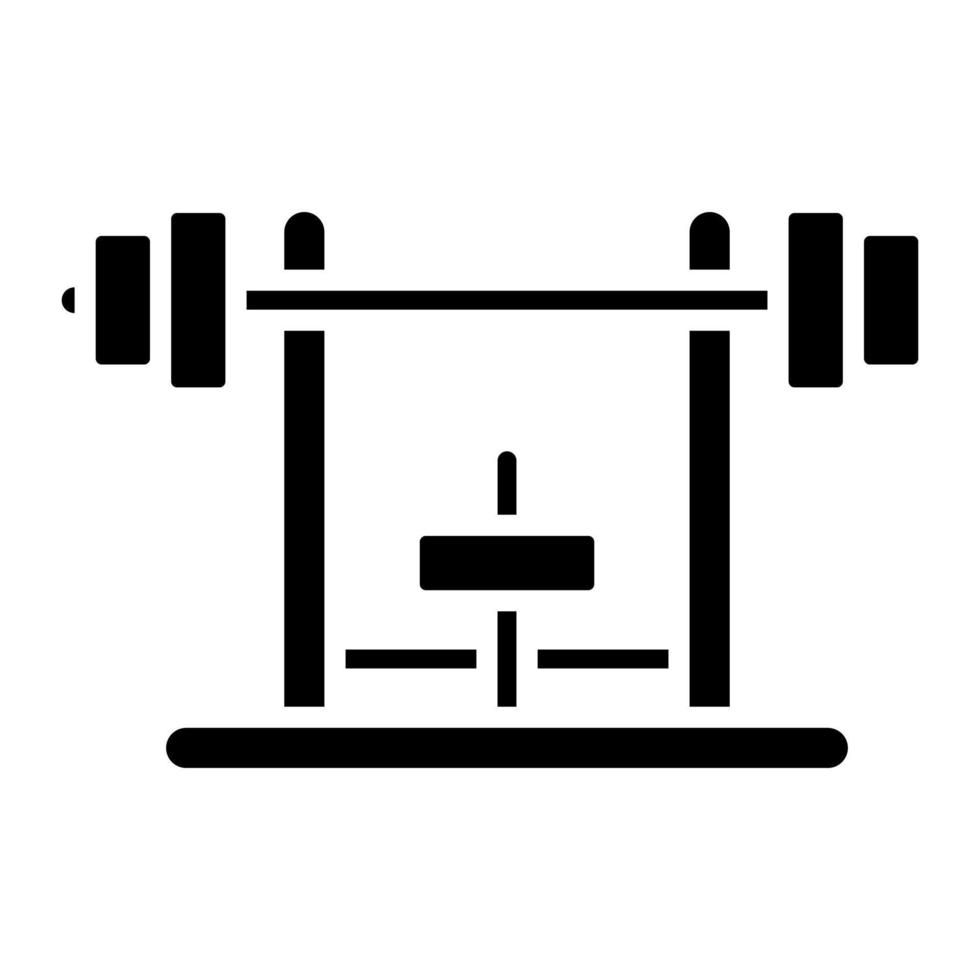 Bench Press Glyph Icon vector