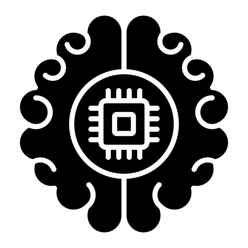 Super Intelligence Glyph Icon vector