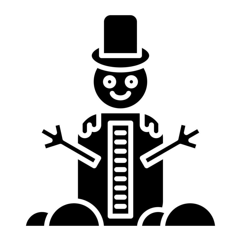 Snowman Glyph Icon vector