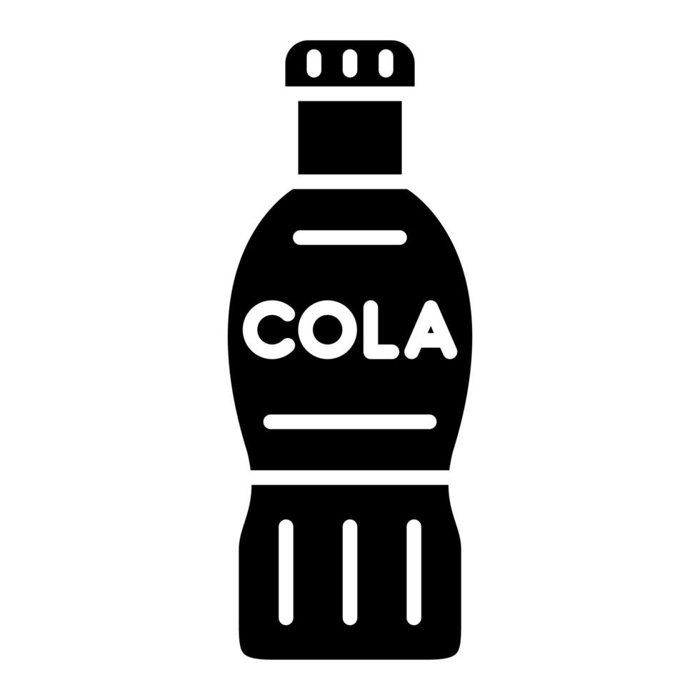 icono de glifo de botella de cola vector