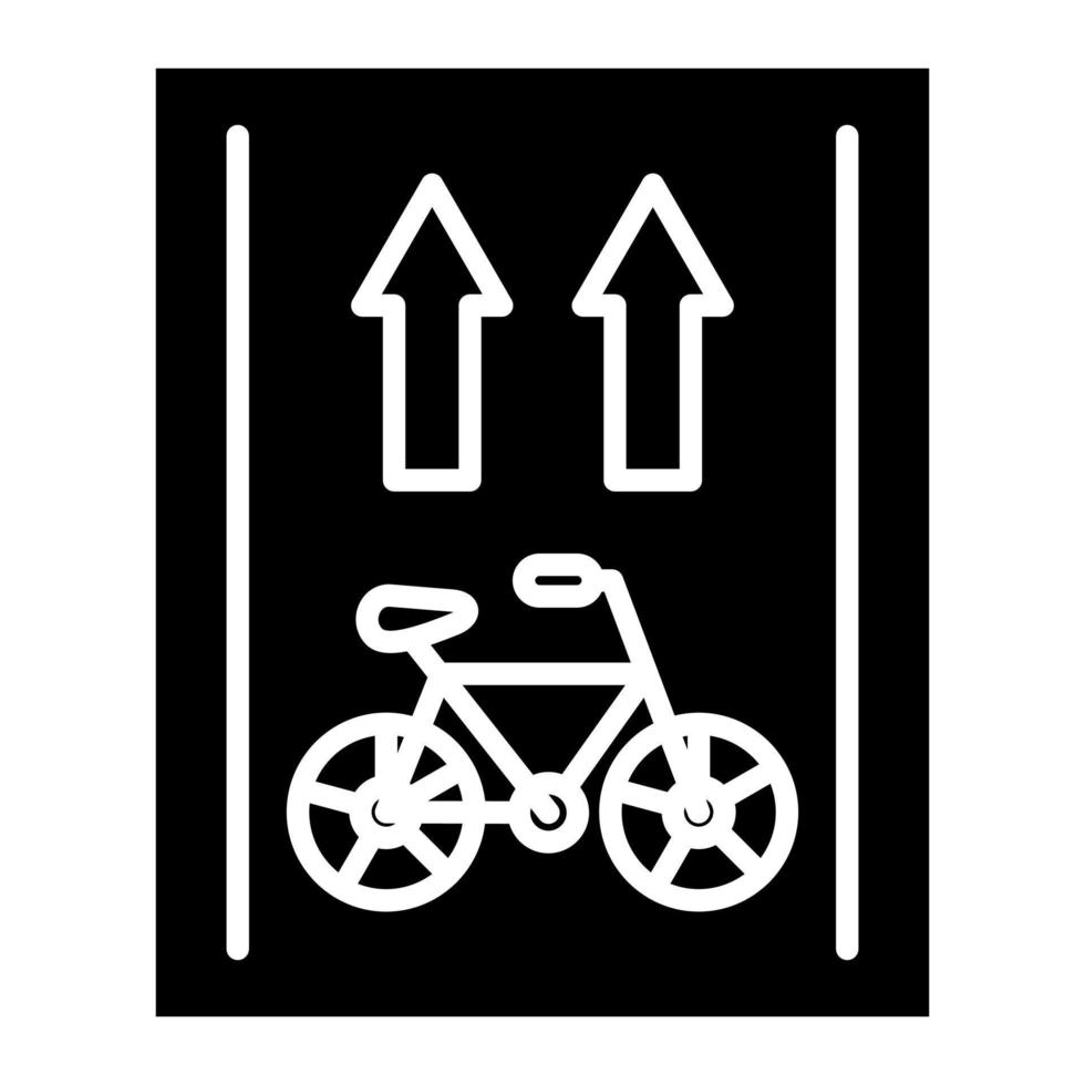 Bike Lane Glyph Icon vector