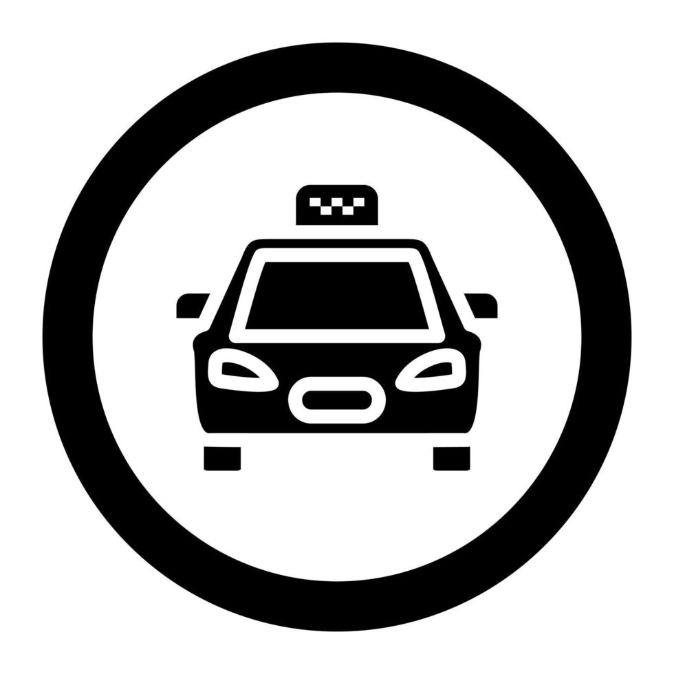 Taxi Signal Glyph Icon vector