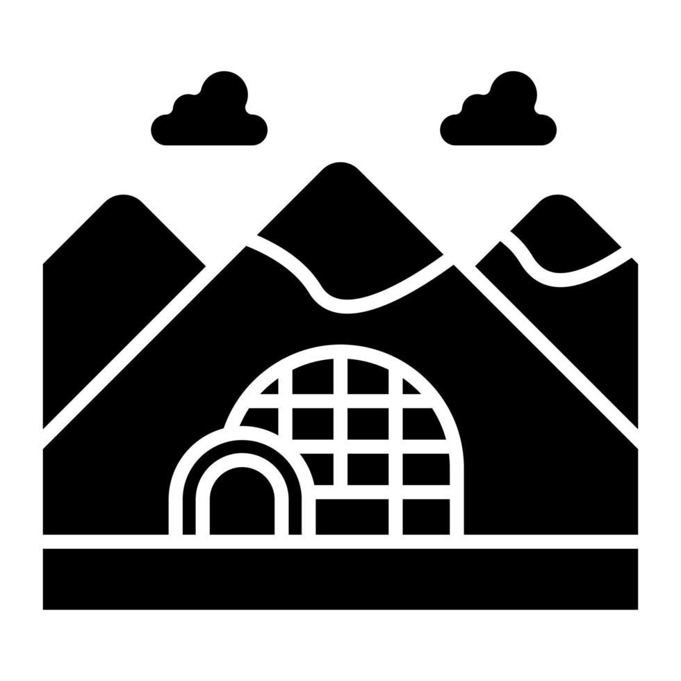 Igloo Landscape Glyph Icon vector