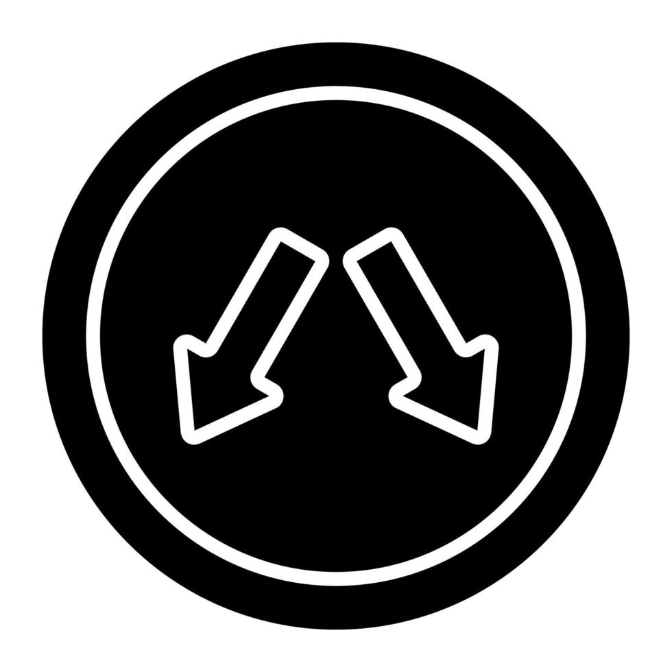 Keep In Lane Glyph Icon vector
