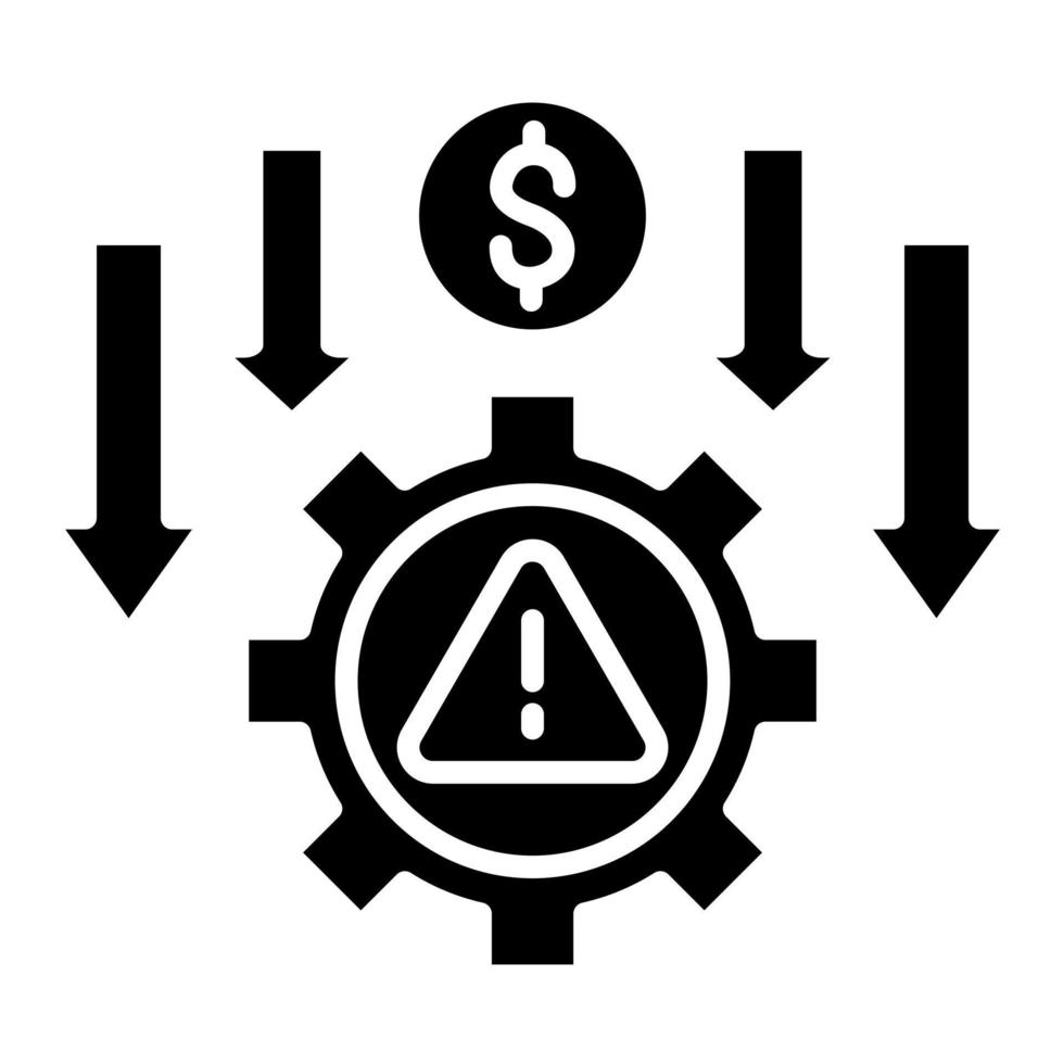 Reduce Business Risk Glyph Icon vector