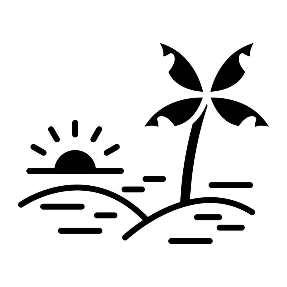 Palm Trees Glyph Icon vector