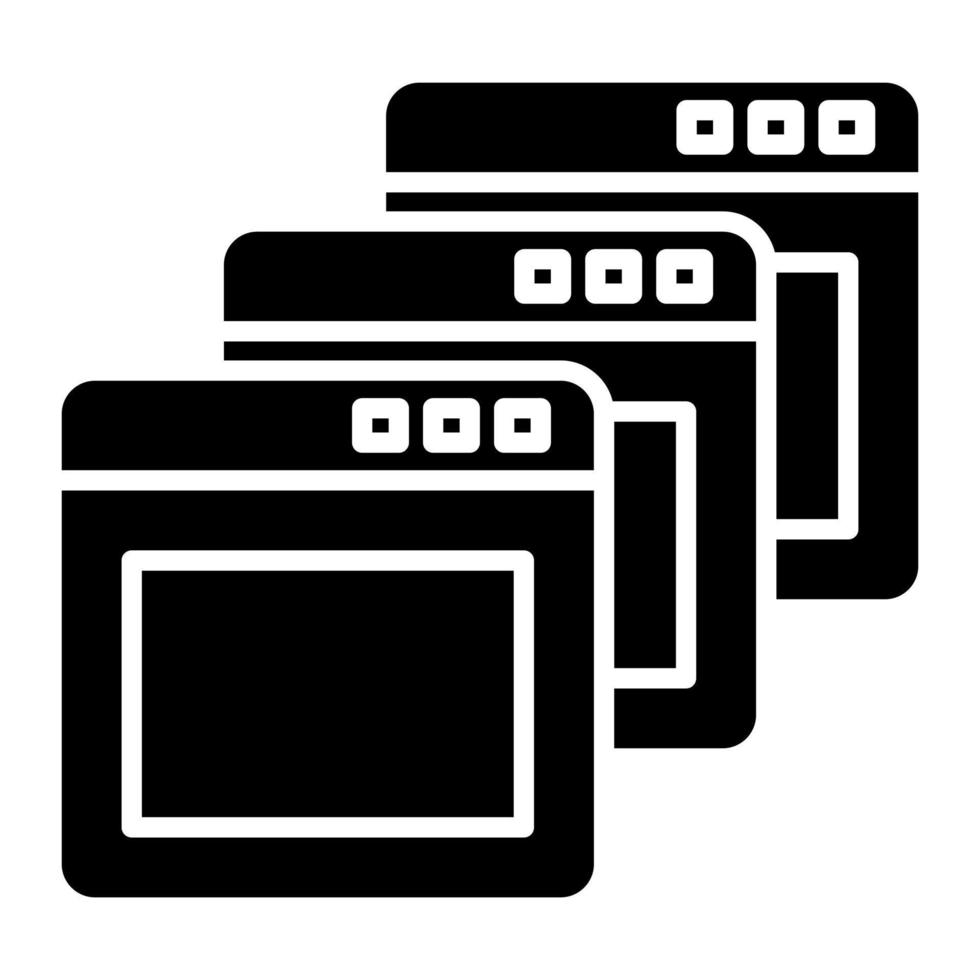 Browser Tabs Glyph Icon vector