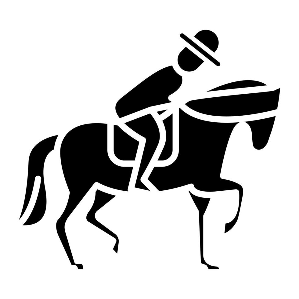 icono de glifo de jinete de caballo vector
