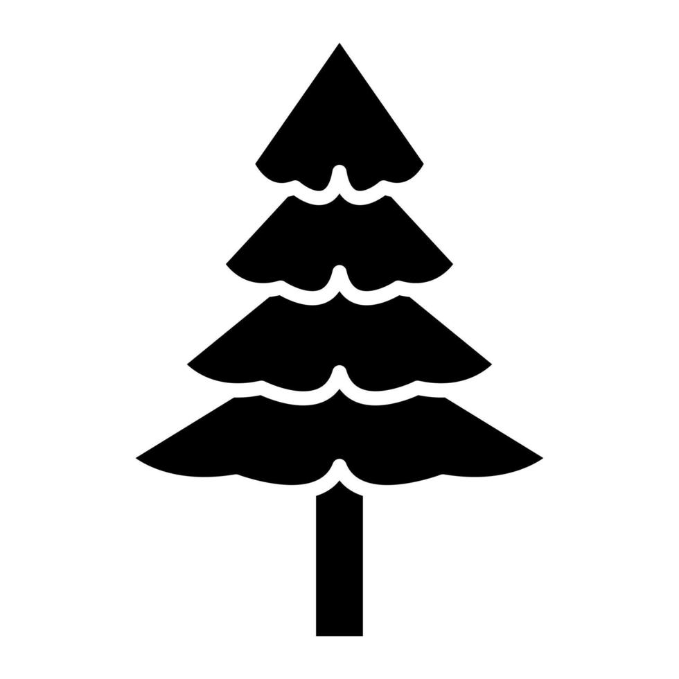 Pine Tree Glyph Icon vector