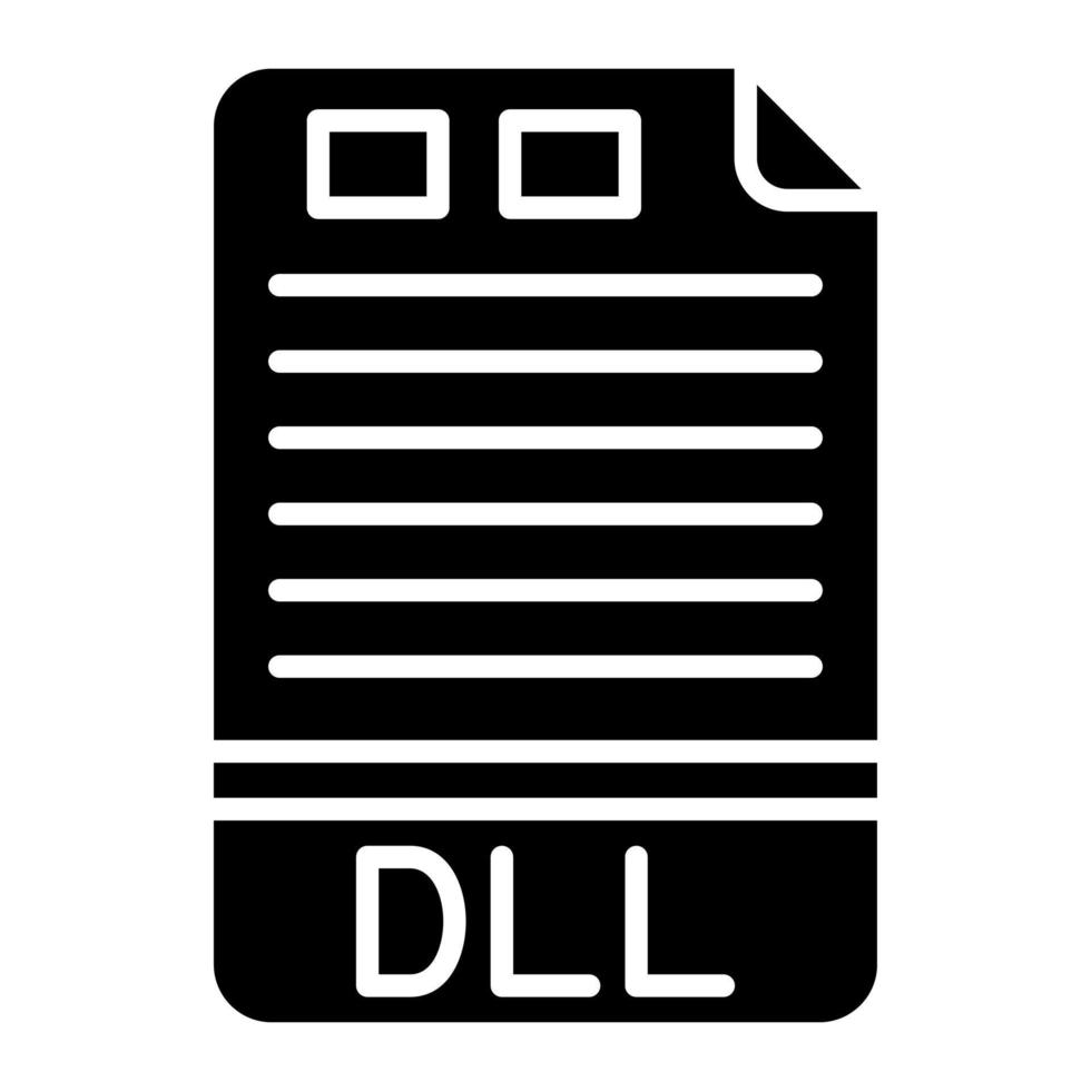 icono de glifo dll vector