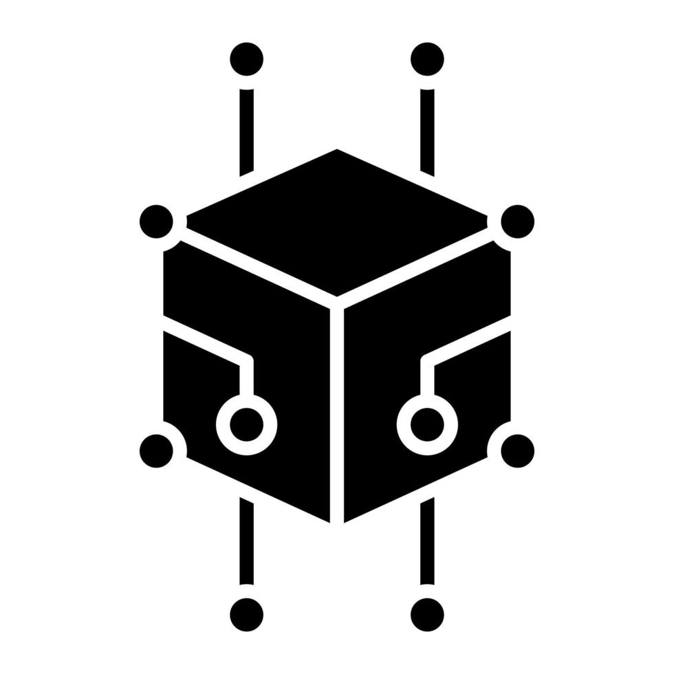 icono de glifo de cubo vector