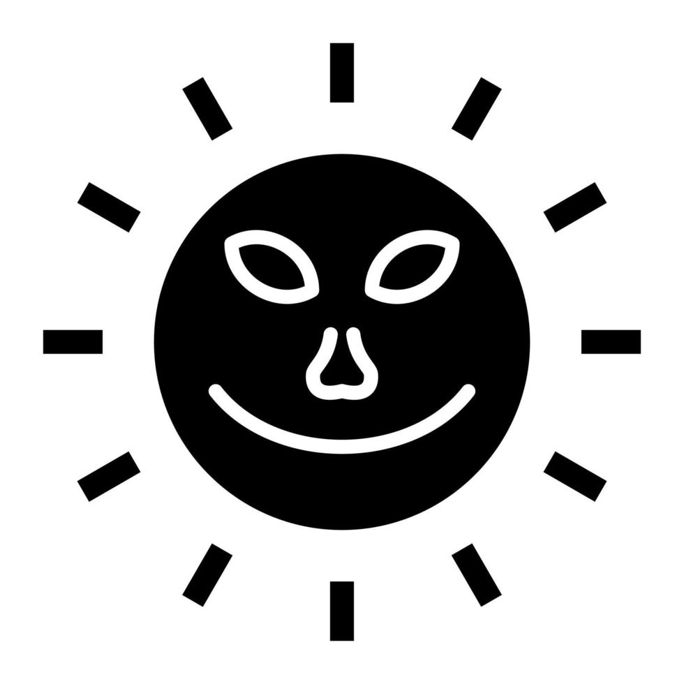 sol con icono de glifo de cara vector