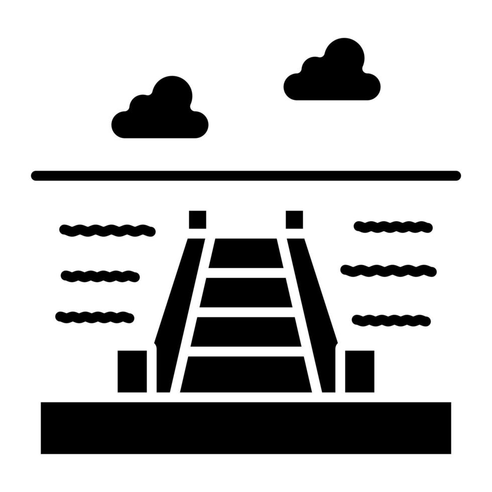 Dock Landscape Glyph Icon vector