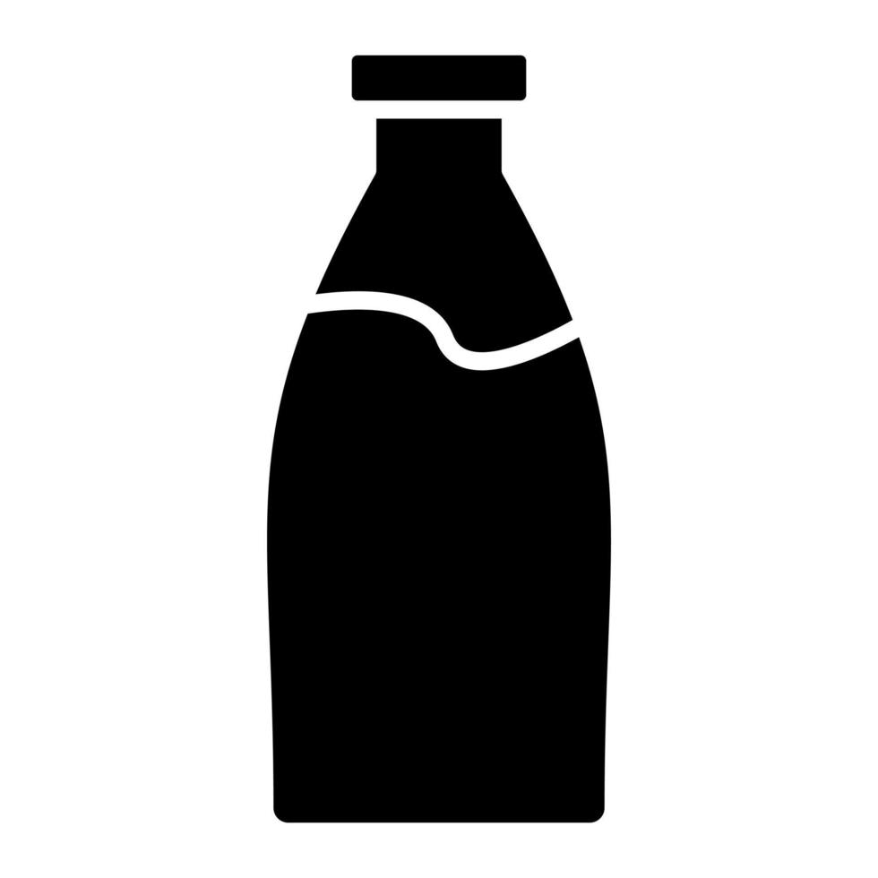 icono de glifo de botella de leche vector